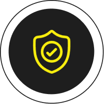 Yellow shield with checkmark icon