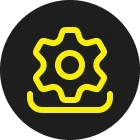 Settings symbol in yellow outline