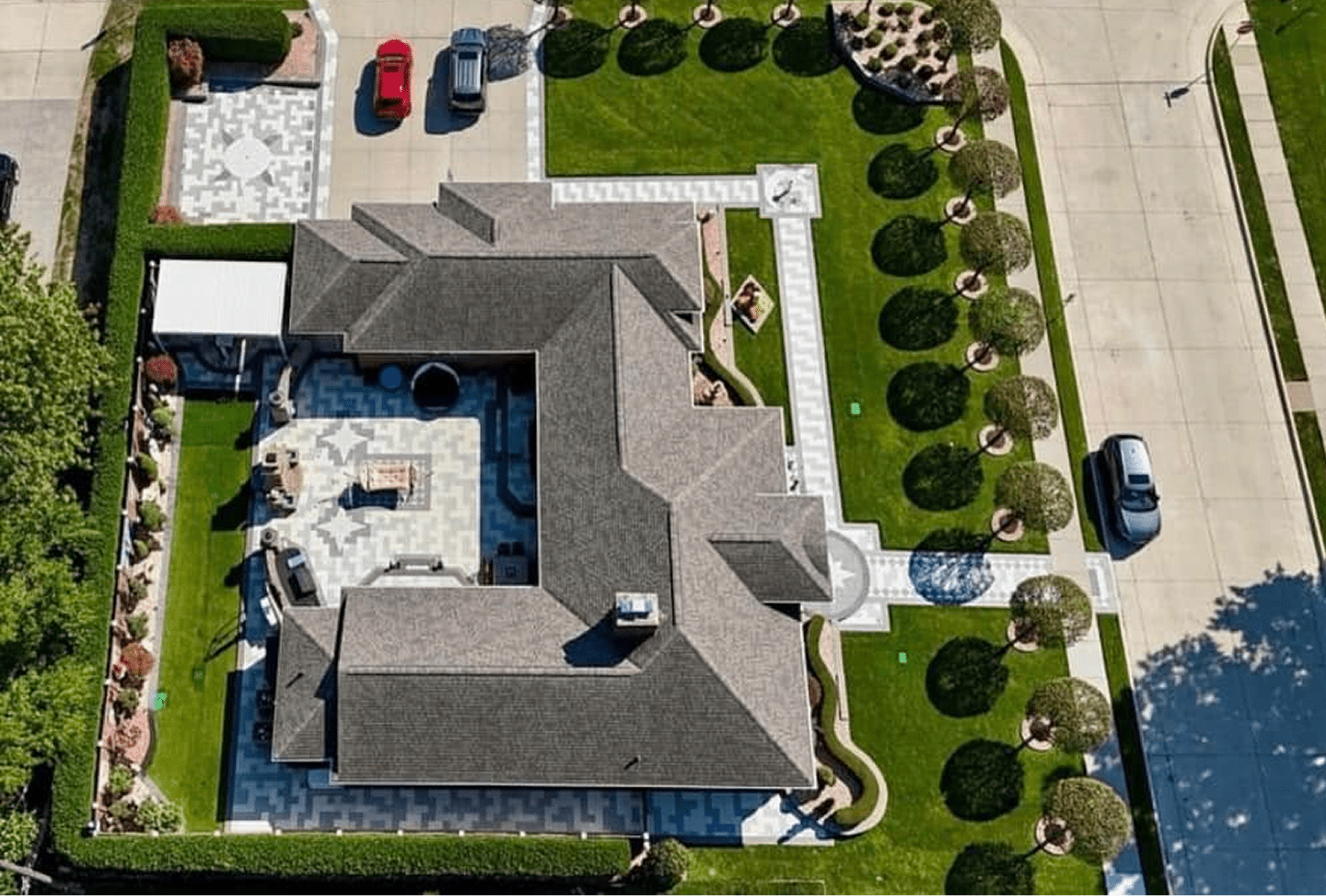 Top-down perspective of residential property